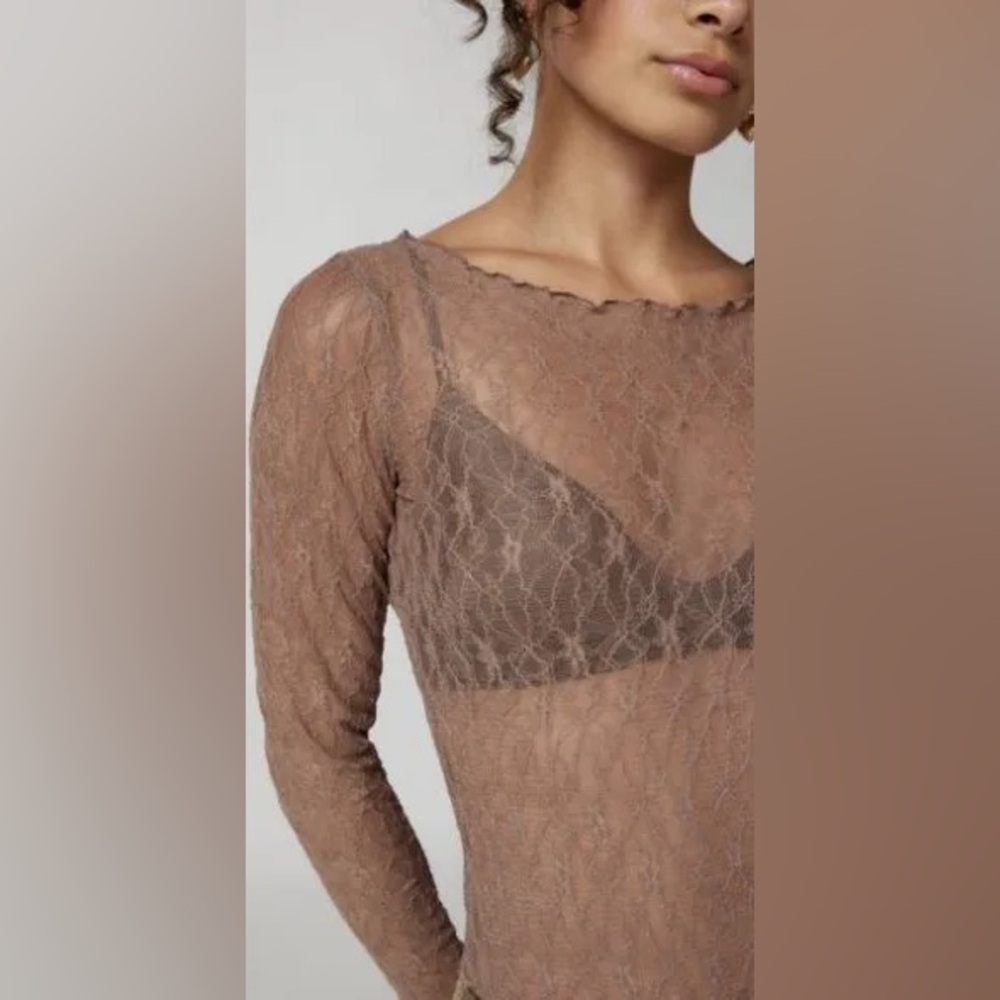 Urban Outfitters lace long sleeve. Fits small/medium. Taupe color